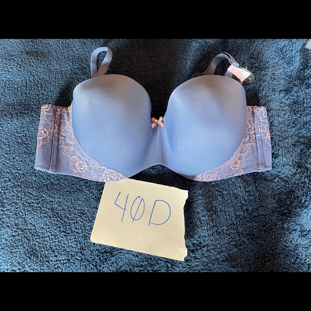 Blue Memory Foam Underwire Bra